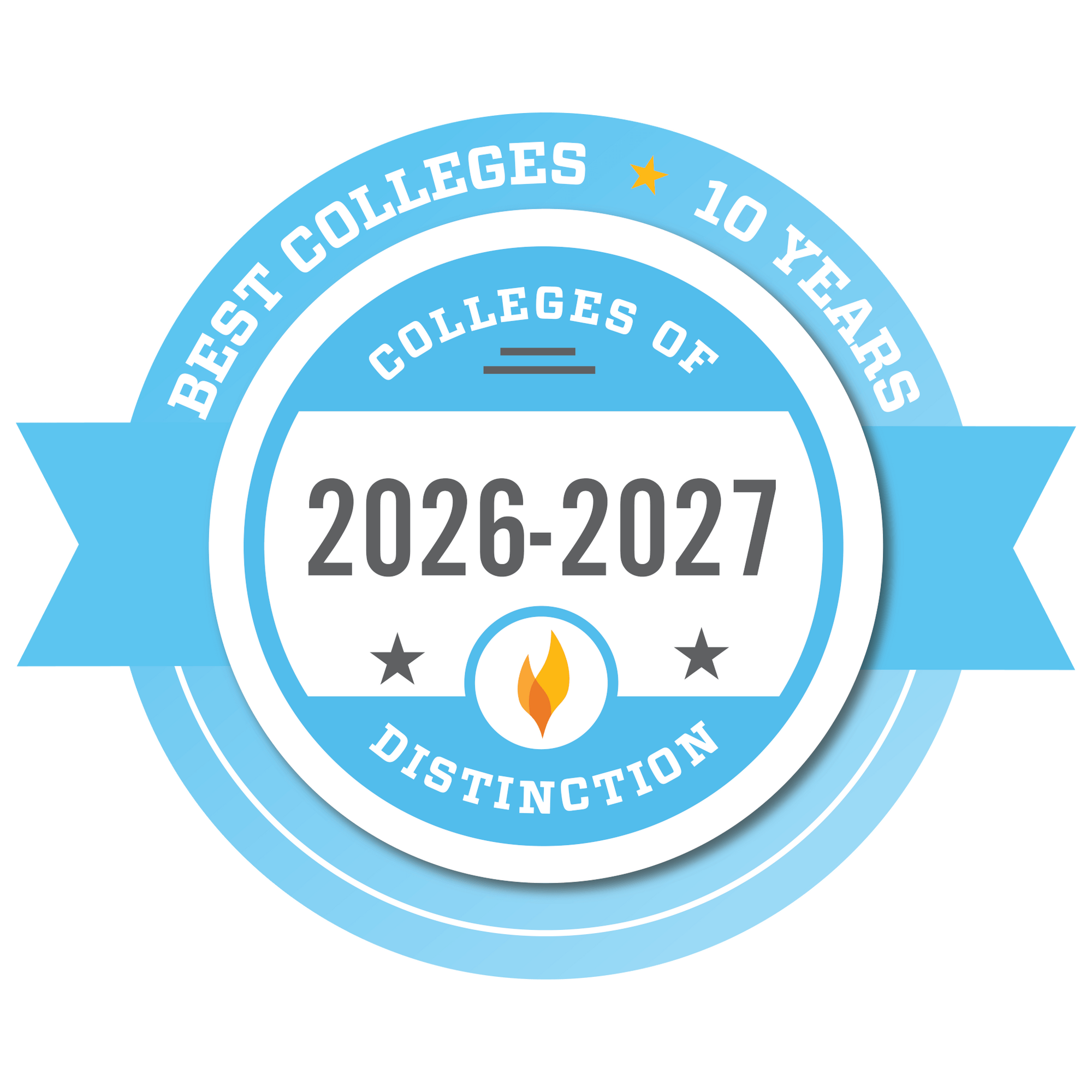 Colleges of Distinction for 10 years logo 