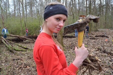 Student conducting research