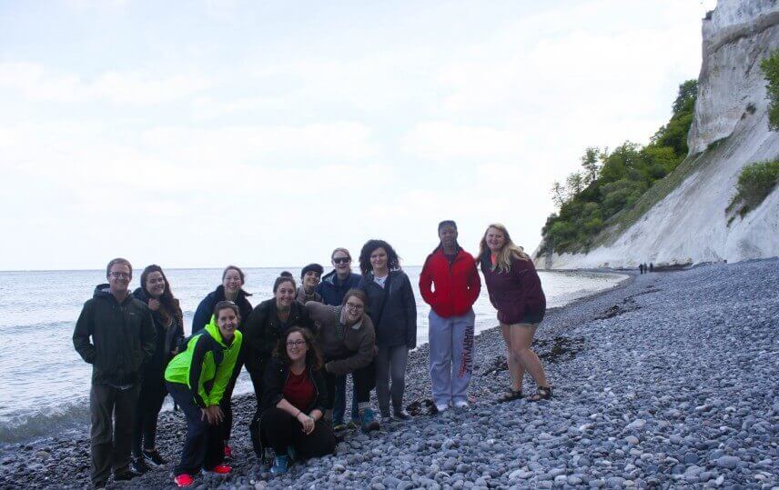 Students at Møns Klint on the Baltic Sea