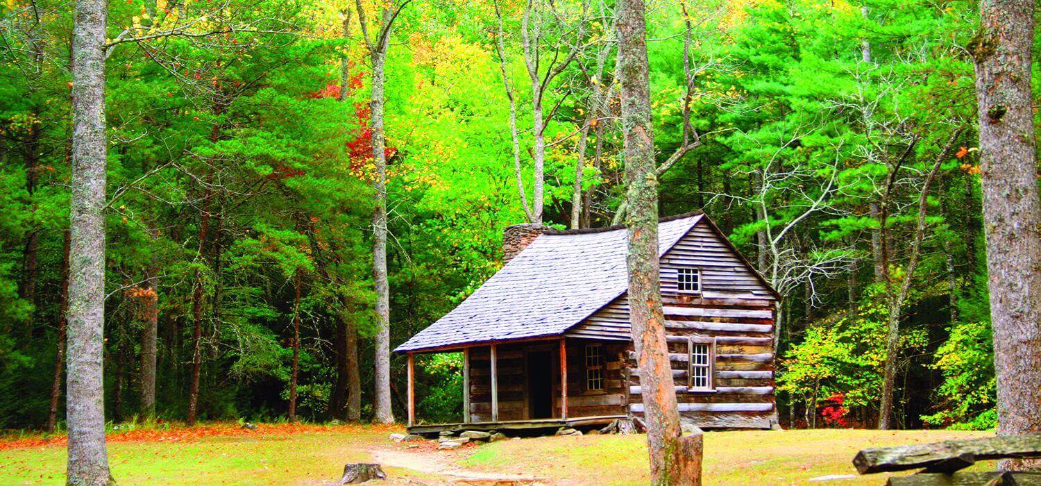 Historic cabin in the Cades Cove area of the Great Smoky Mtn. National Park