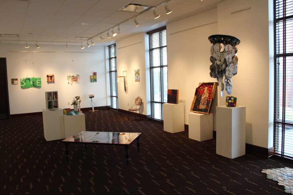 Art exhibit of recycled materials