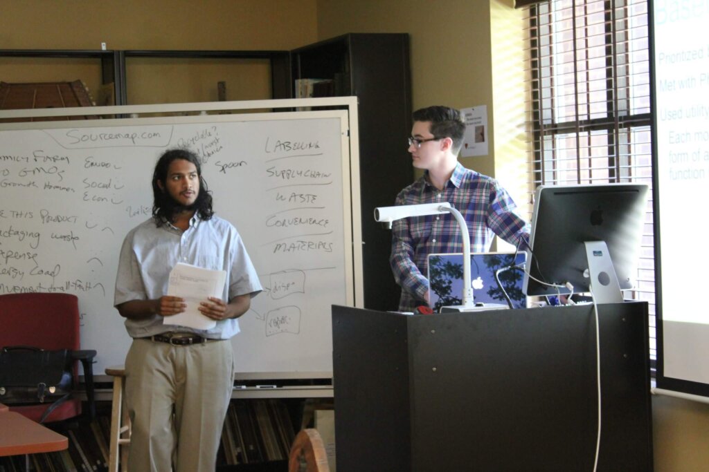 students giving presentation