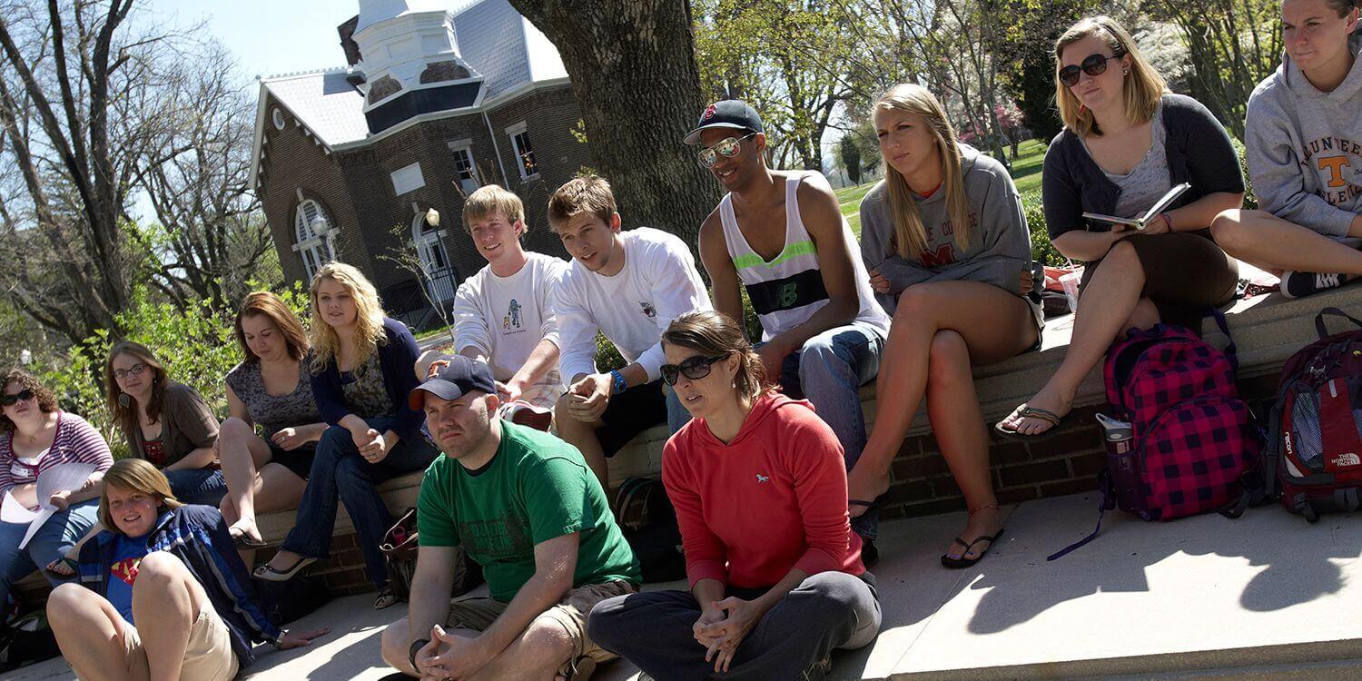 students in outdoor classroom