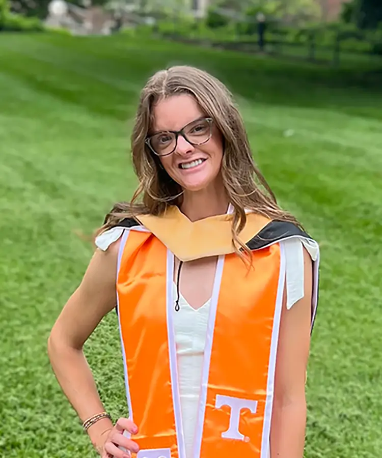 Photo of alumna Maddie Cunningham who graduated with a degree in Developmental Psychology.