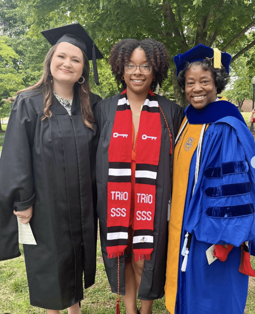 Maryville College TRiO Graduate at Graduation with TRiO Staff Class of 2023 - Alexis Brown