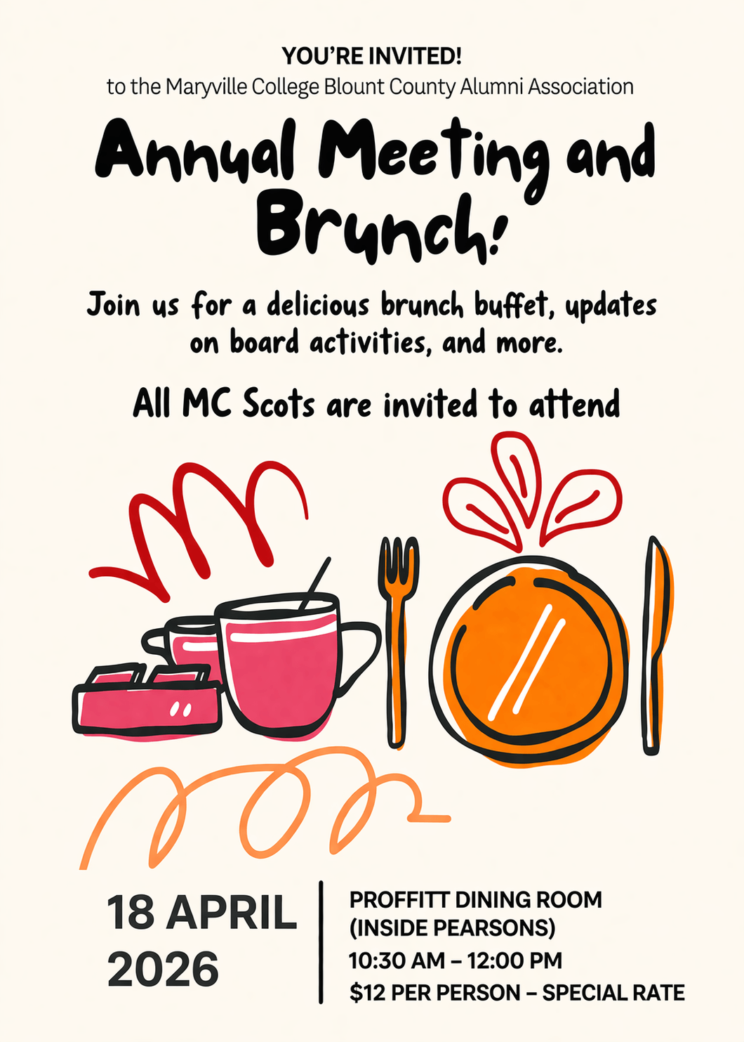 Photo of Brunch event invitation