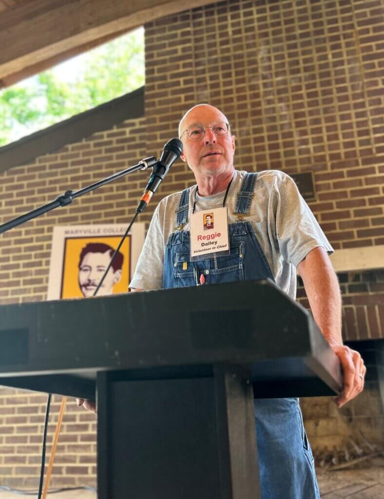 Reggie Dailey speaking during lunch