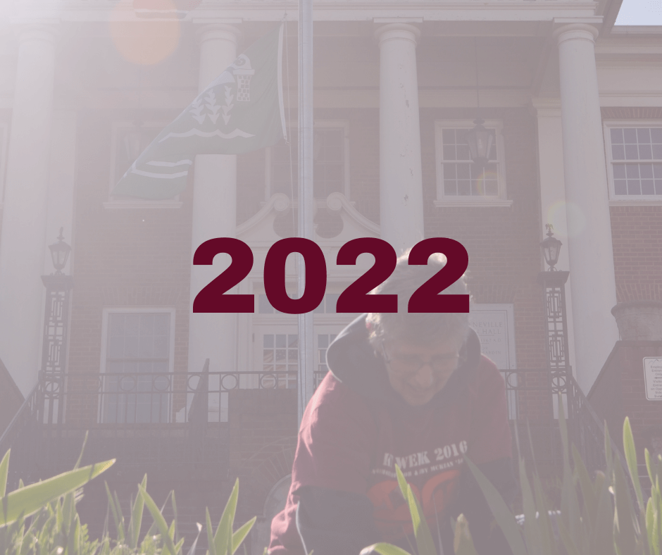 Photo of volunteers overlaid with year 2022