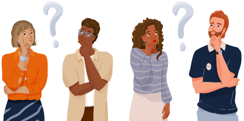 image of adults with questions