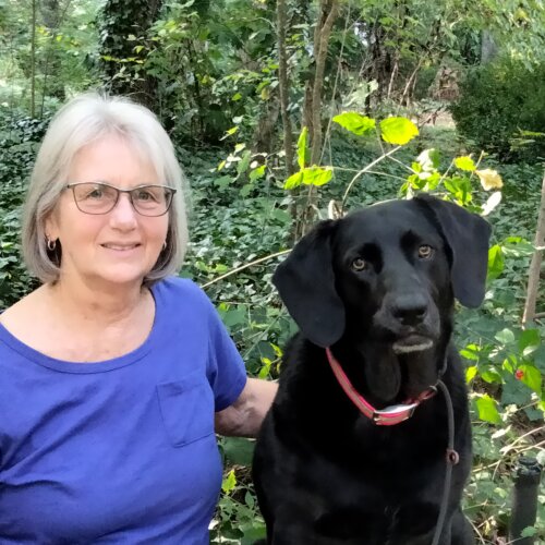 Leslie Marvin and dog Tansy