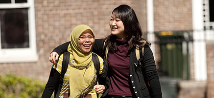 students walking together