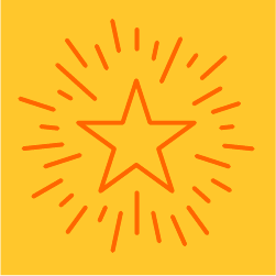 graphic icon of shining star
