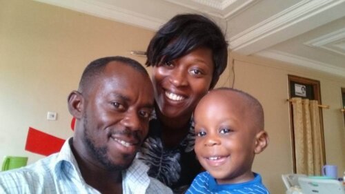 Frank and his family, Alia and Justin.