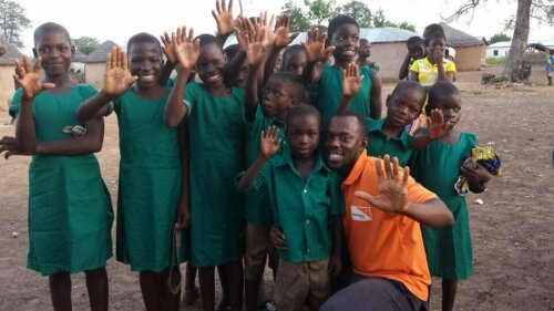 Frank, working with the children in Ghana.