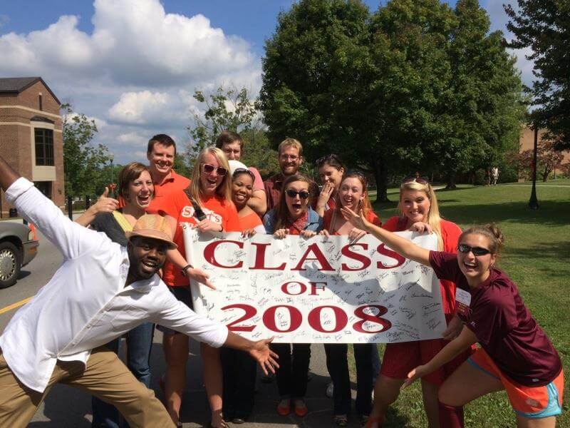 Photo of Rachel with class of 2008