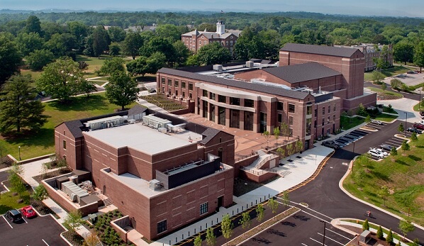 aerial view of the Clayton Center for the Arts