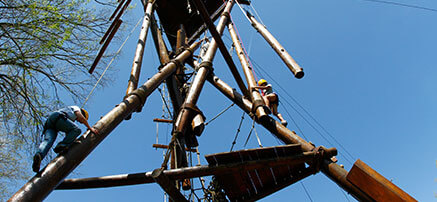 Climbing tower at Mountain Challenge
