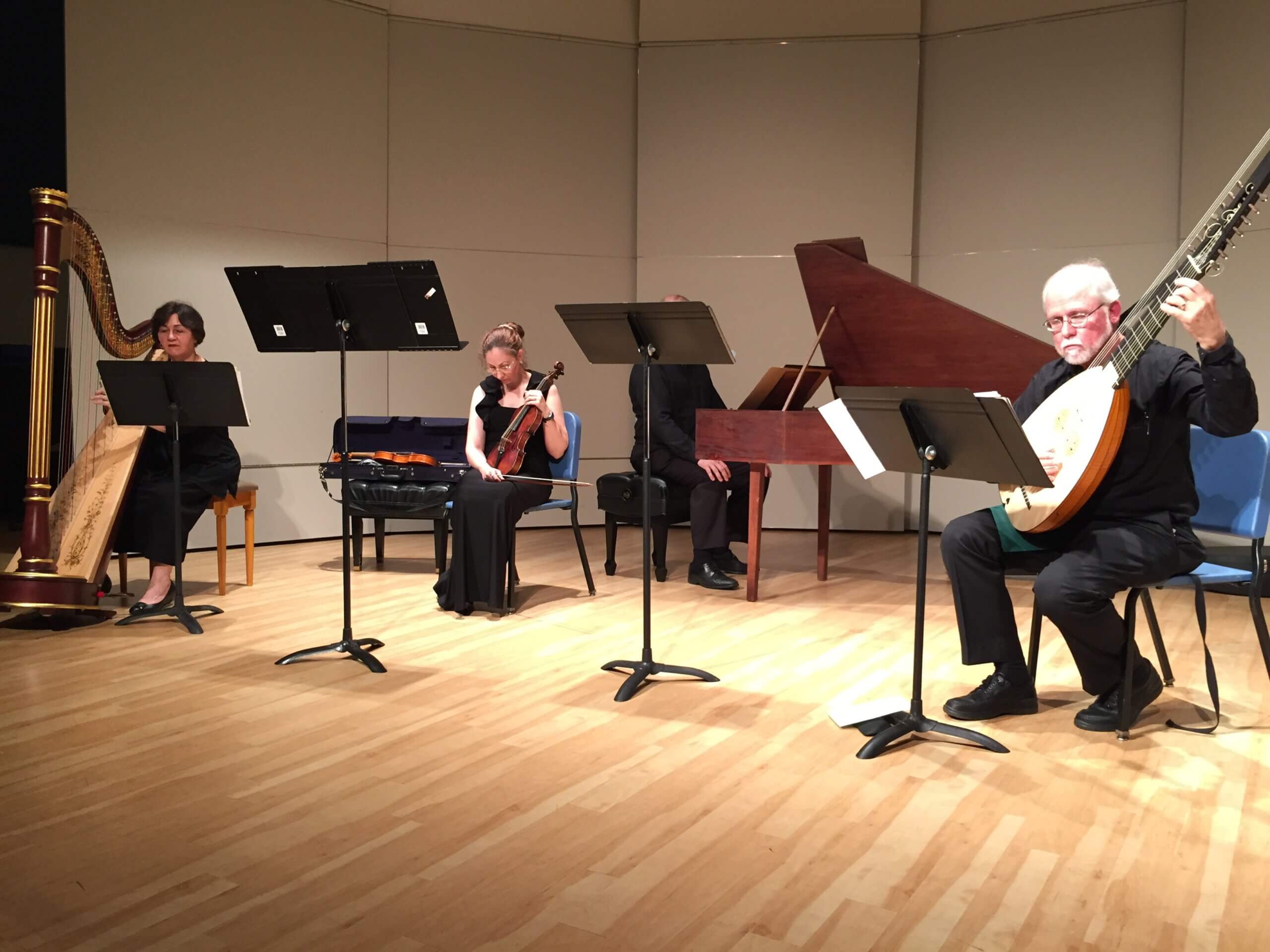 Musicians playing on stage