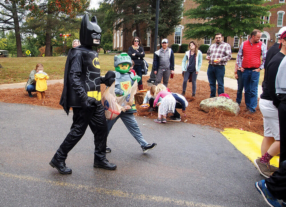 Halloween costumed participants in MC Homecoming parade