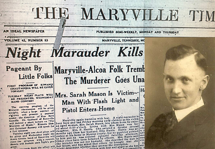 Photo of 'Night Marauder' newspaper article