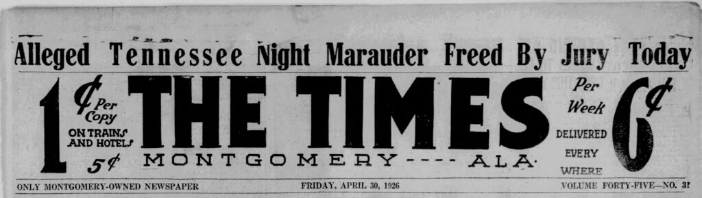 Headline from The Times newspaper in April 1926