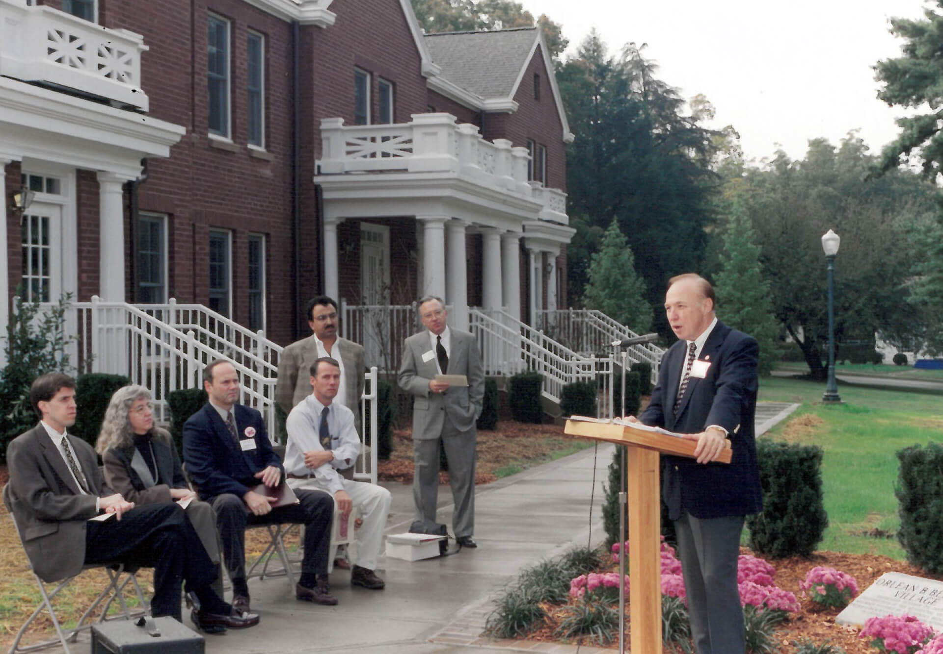President Gibson at the dedication of Beeson Village