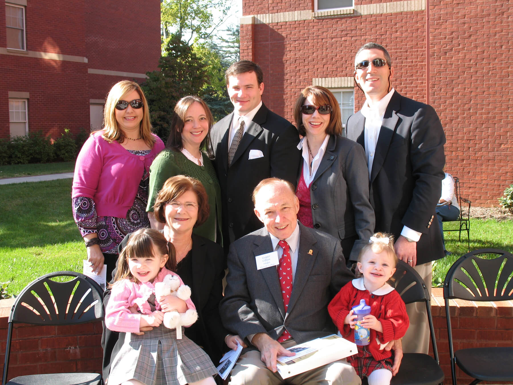 The Gibsons, children and their families at Gibson Hall