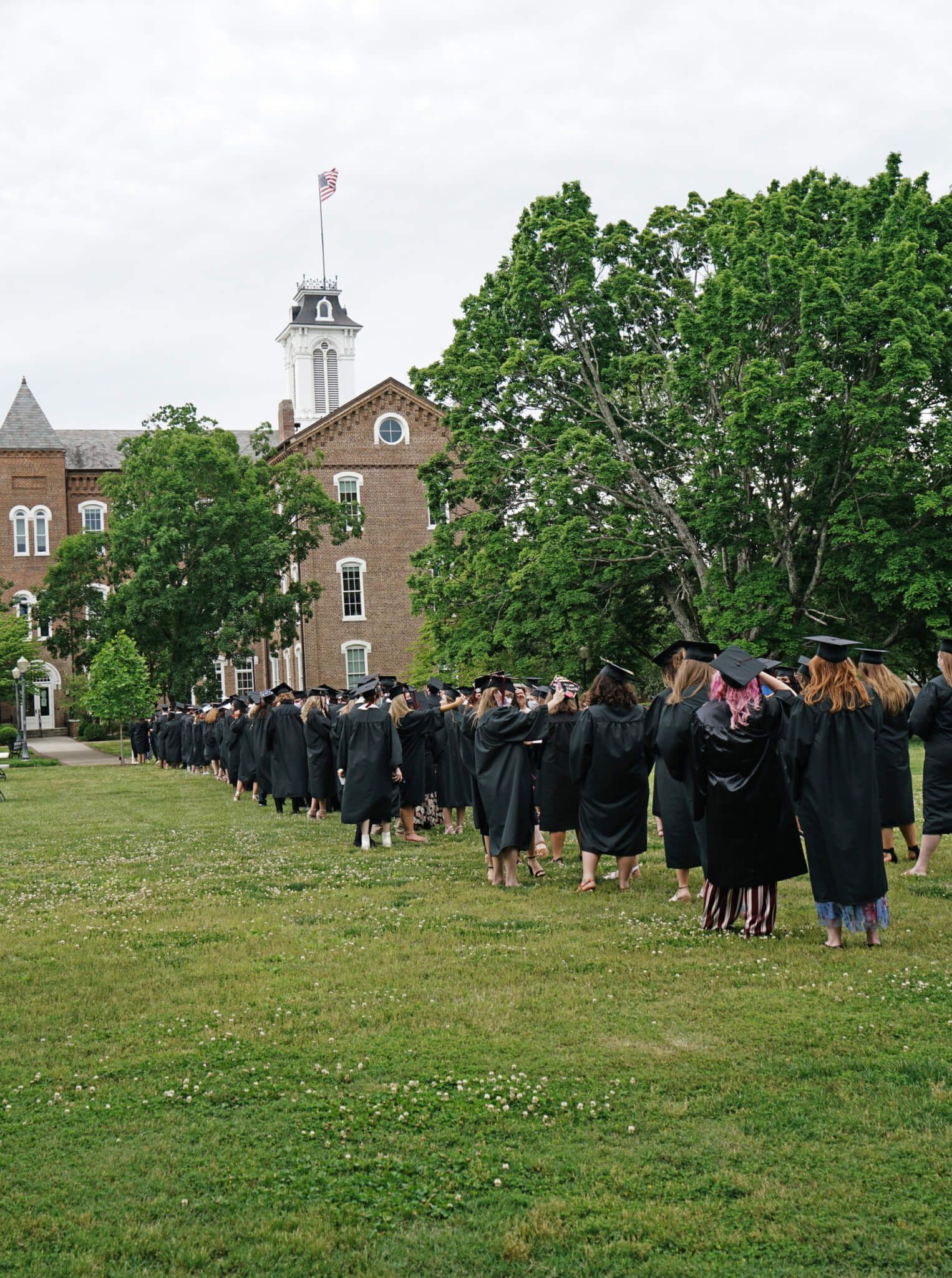 Photo of graduates lining up