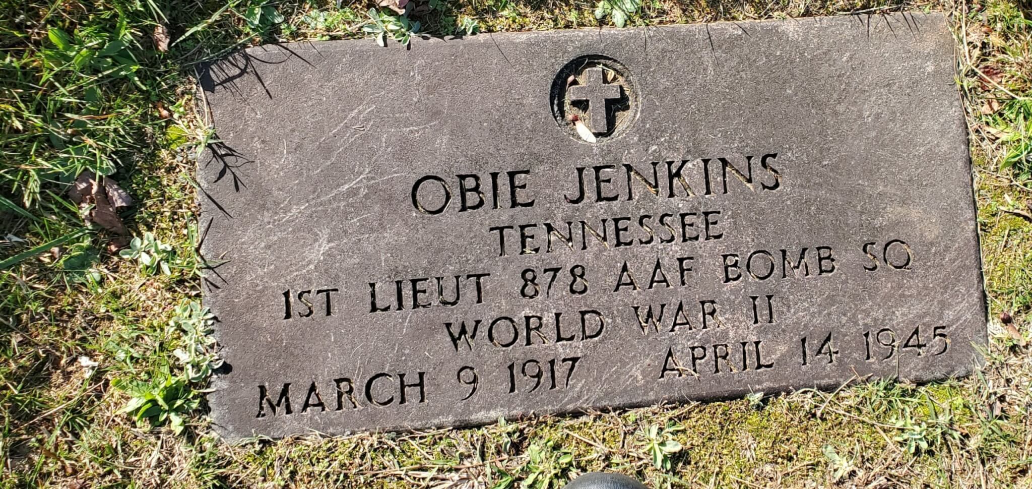Photo of Obie Jenkins' headstone