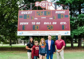 Photo of scoreboard dedication