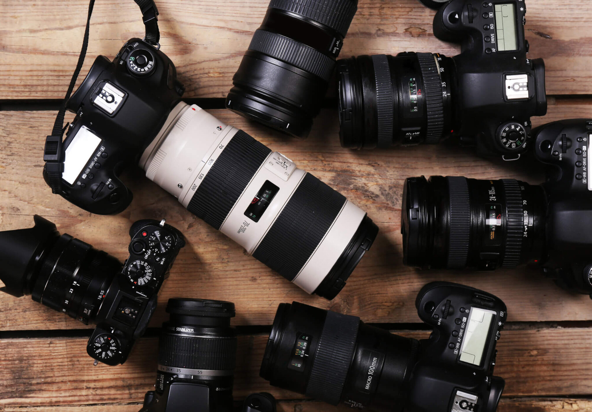 Photo of cameras on table