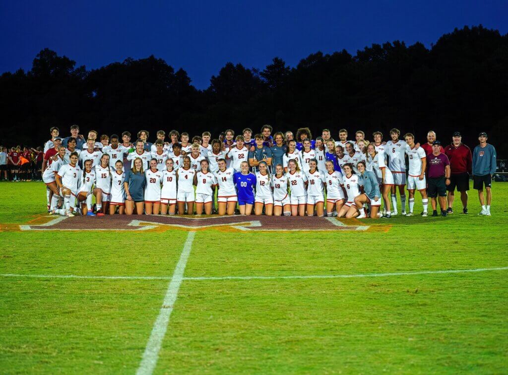 Photo of MC soccer teams on new field