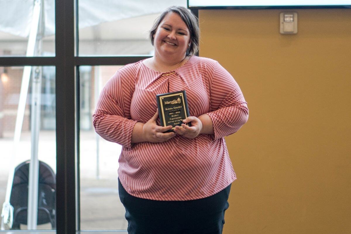 Photo of Kristin Gourley with her award