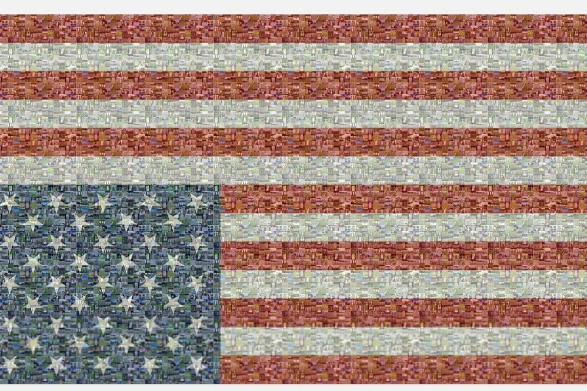 Artwork of American flag