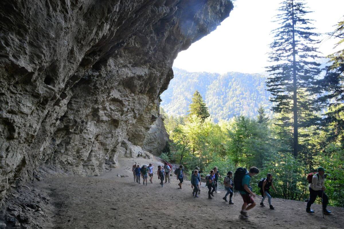 Photo of students hiking