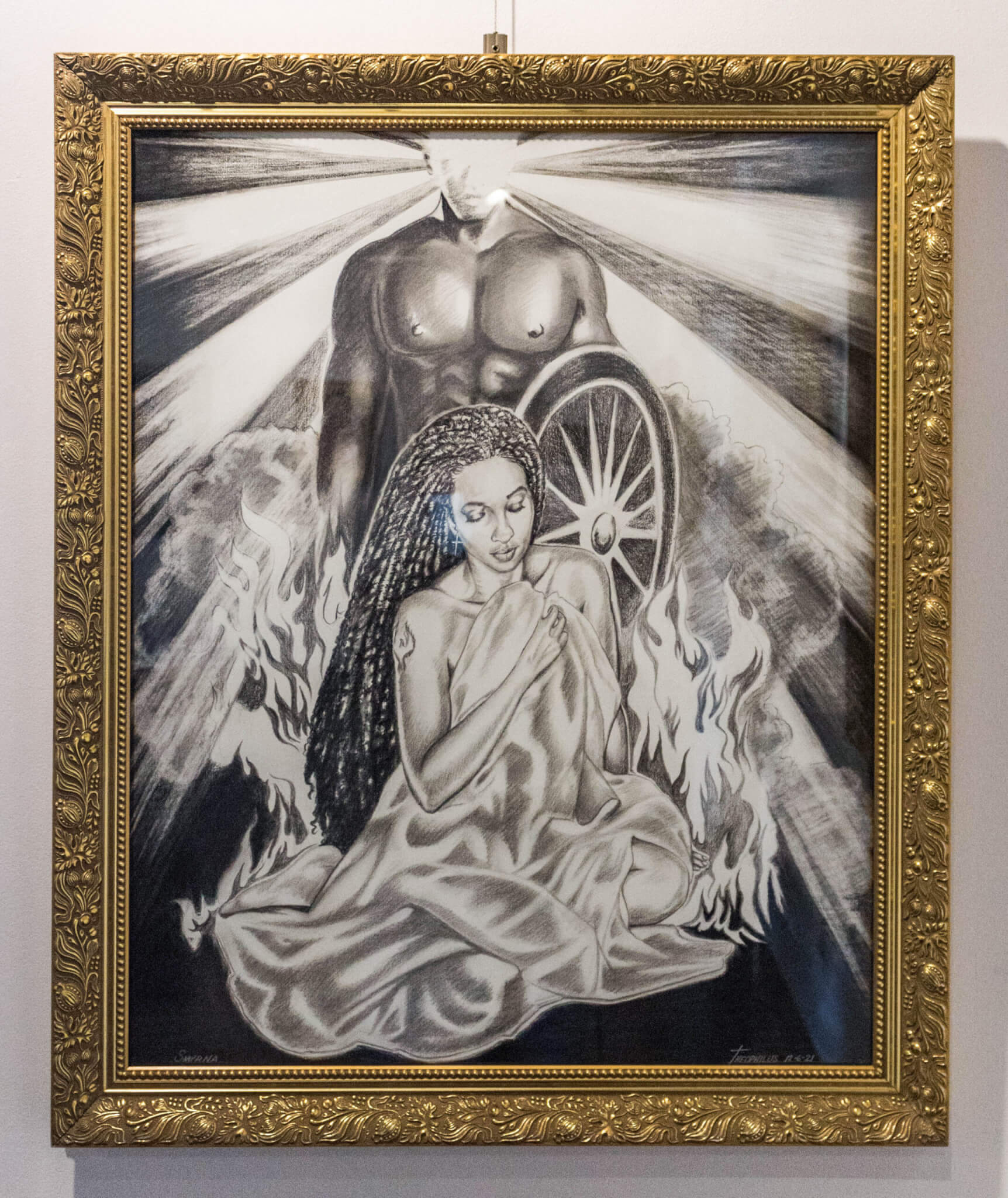 Photo of a charcoal drawing