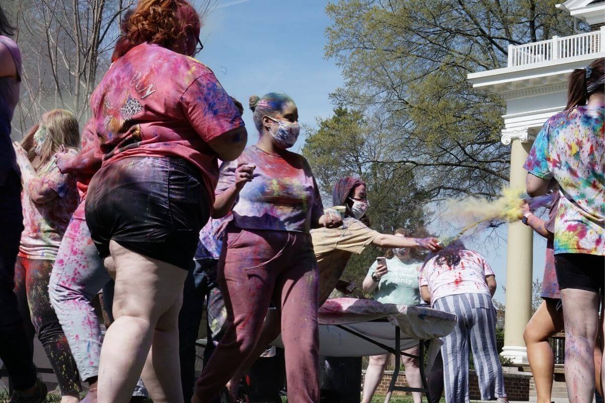 Photo of a chalk fight