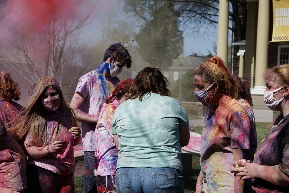 Photo of MC students at Holi Festival 2021