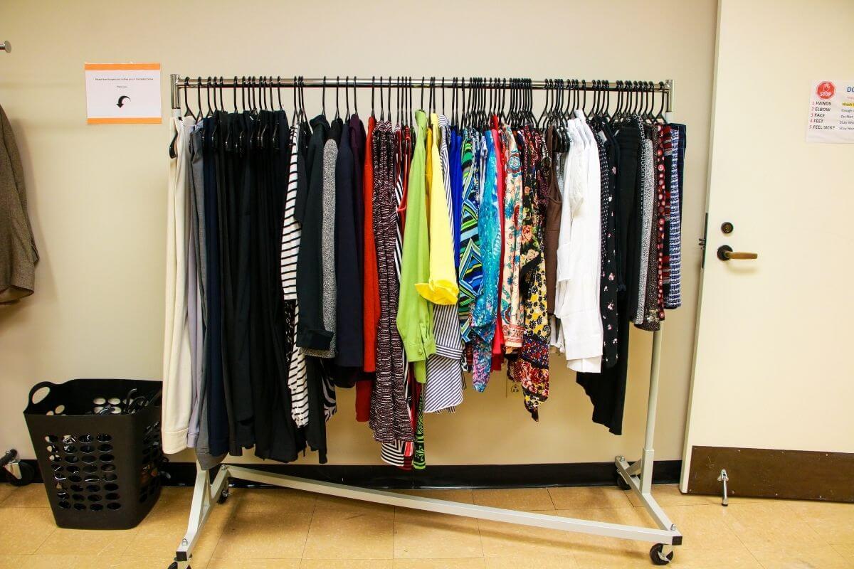 Photo of clothes on a hanging rack