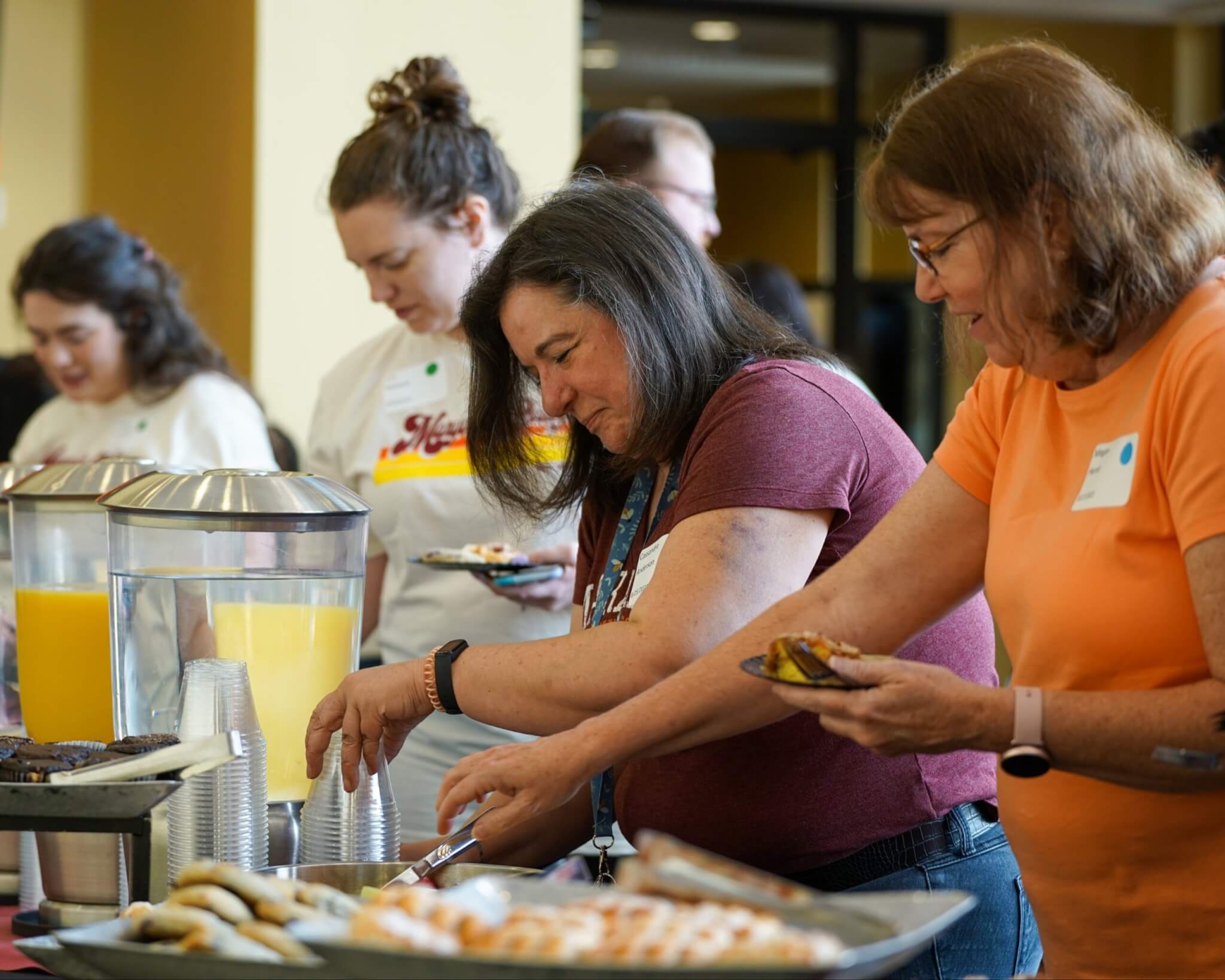 Photos of staff during luncheon