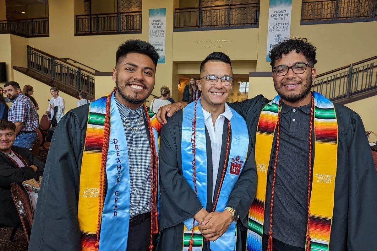 Photo of three students