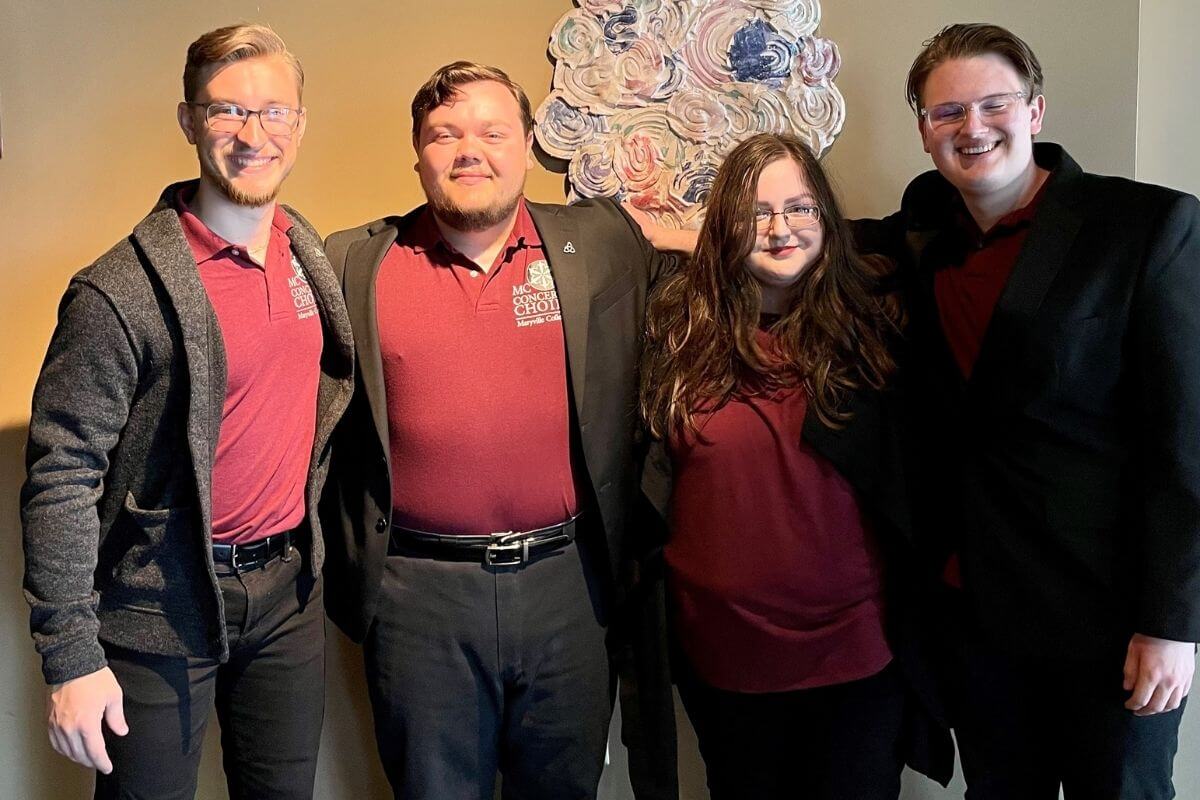 Four recital students