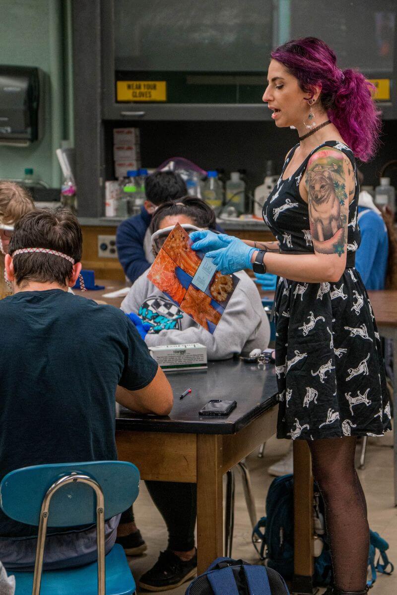 Photo of Dr. Joy Buongiorno speaking to a class