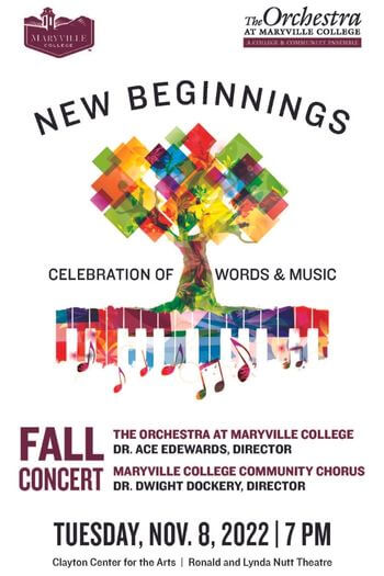 Poster for Nov. 8 performance by Orchestra at Maryville College and MC Community Chorus