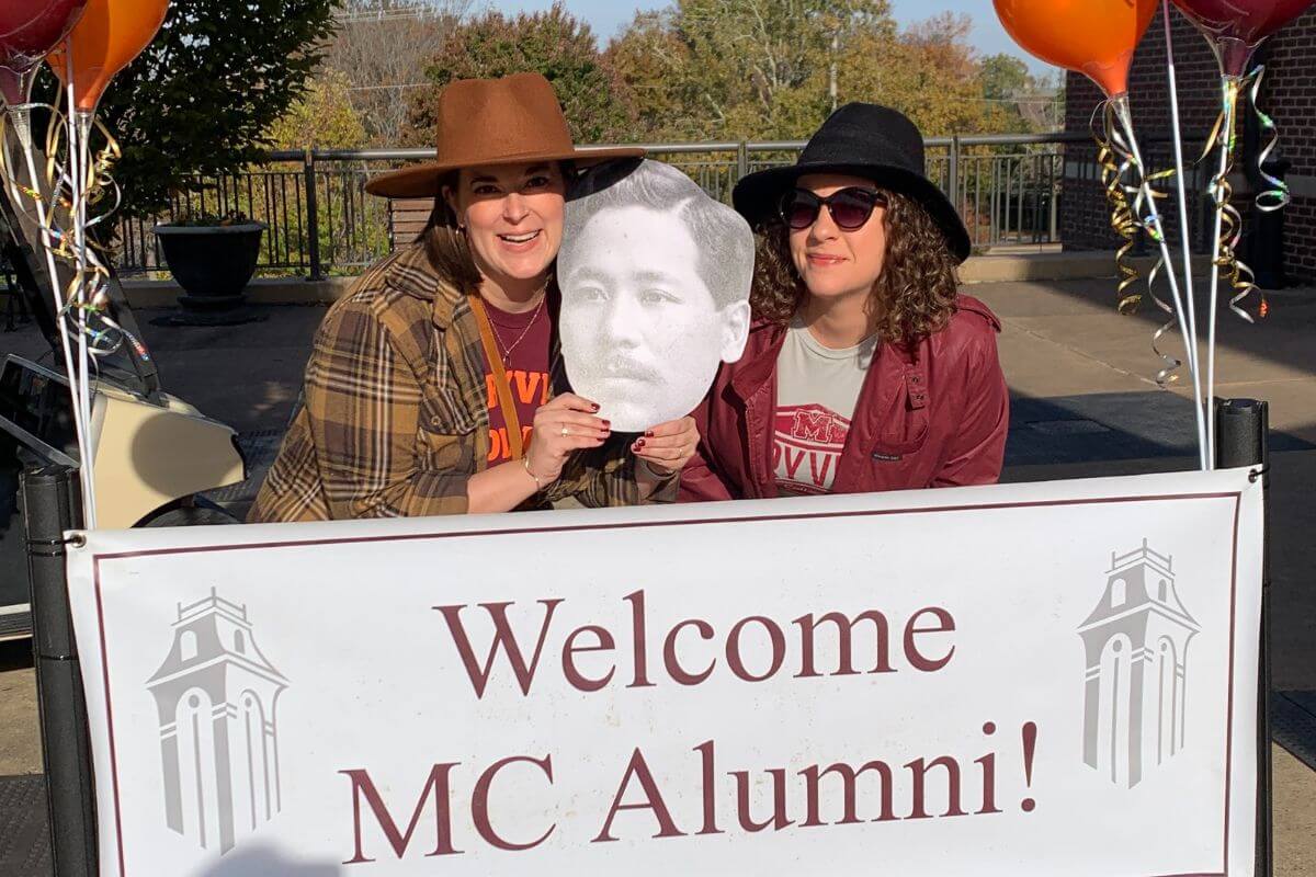 Photo of the Homecoming welcome table at Maryville College Homecoming 2022