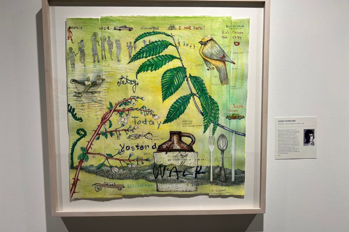 Photo of colored pencil artwork titled Scenic Overlook