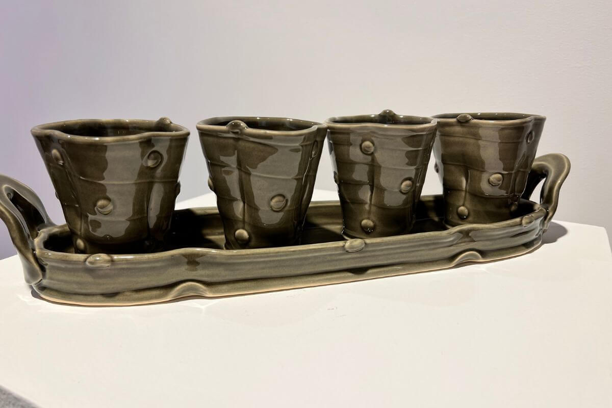 Photo of glazed pottery cup collection