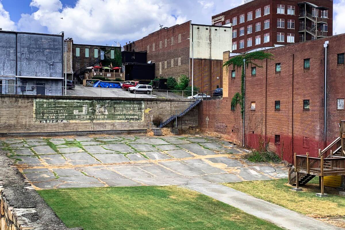 Photo of the backside of the J&K building in downtown Maryville