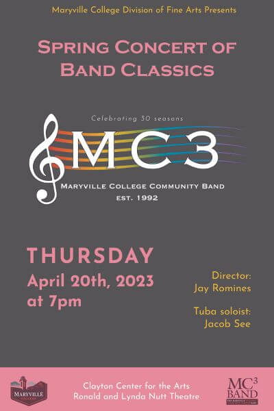 Poster for MC3 Band concert on April 20, 2023