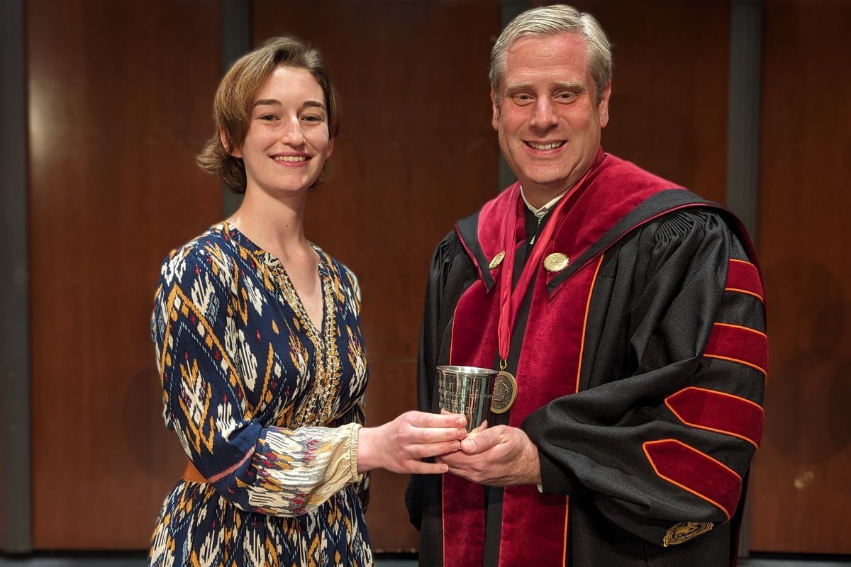 Photo of Samantha Stacey with Dr. Bryan Coker